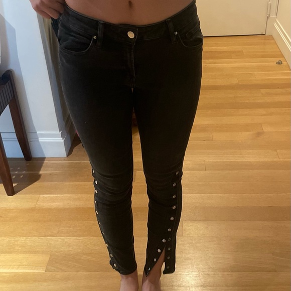 Black Iro Denim jeans with button detailing near the bottom of the pant! - Picture 3 of 4
